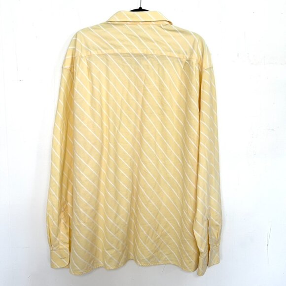 Alex Cannon Button Down Shirt Yellow Striped Dress Shirt XXL - Picture 3 of 3